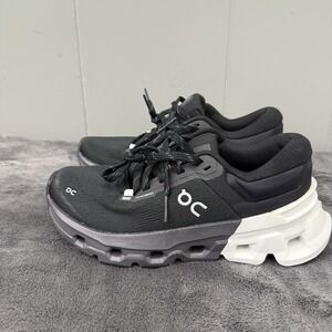 On Cloudflyer Shoes Womens Size 6 Black White CloudTec Running Sneakers
